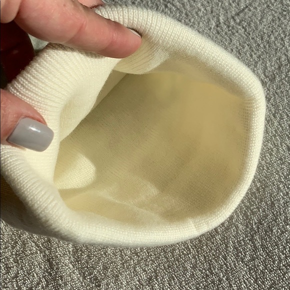 Cream or off white Studded Beanie - Picture 4 of 6